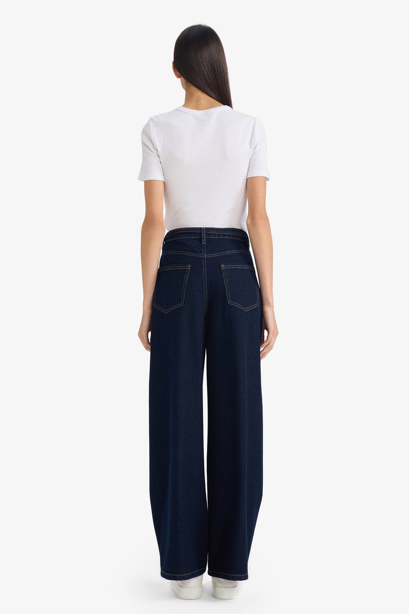 ديفاكتو بنطلون جينز وايد ليج برجل عادية وخصر عالي - Image 5